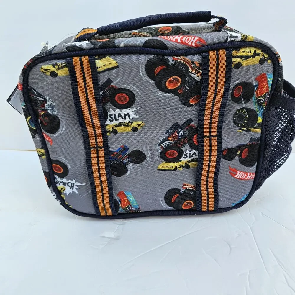 Pottery Barn Kids Cold Pack Lunch Bag Hot Wheels Monster Trucks New